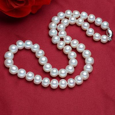 欧美风时尚淡水珍珠项链 送妈妈礼物9-10mm无瑕珍珠珠宝饰品批发